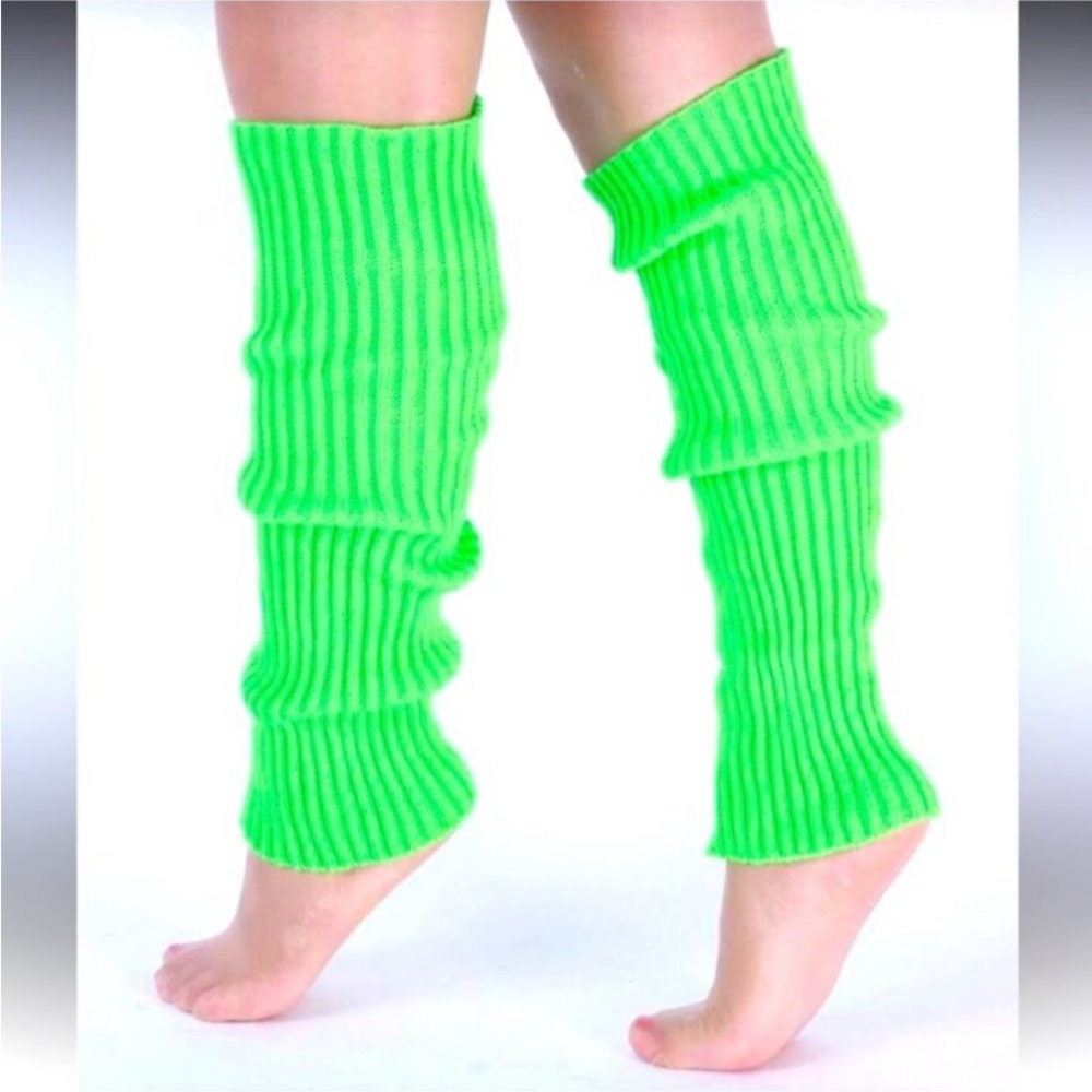 Neon Green Leg Warmers & Earrings
